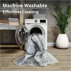 Bloom Rugs Washable Non-Slip 10 ft Runner - Charcoal Blue Traditional Medallion Runner for Entryway, Hallway, Bathroom, and Kitchen - Exact Size: 2.5' x 10'