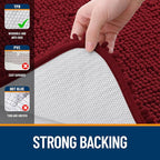 OLANLY Toilet Rugs U-Shaped 24x20, Extra Soft Absorbent Chenille Contour Bathroom Rugs for Toilet, Dry Quickly, Machine Washable, Non-Slip Bath Mat, Red