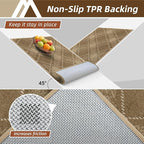 COSY HOMEER Plaid Door Mat 24" x 36",Dirt Trapper Entryway Rugs,Non-Slip Washable Farmhouse Doormat,Low Profile Welcome Mats for Paws Taupe
