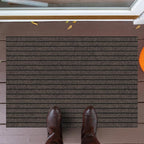 Ottomanson Mud Mat 2' x 2'7" Entryway Rug - Non-Slip Scraper Doormat for Muddy Paws, Dirt Trapping Indoor/Outdoor Mat for High-Traffic Areas, Kitchen, Garage, Patio, Brown
