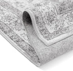 Grey Gray Runner Rug 2x8 Washable Vintage Long Carpet for Hallway Kitchen Soft Retro Low Pile Thin Indoor Runner Non Slip Oriental Medallion Throw Rug for Bathroom Bedroom Laundry Dining Room