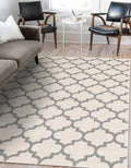 Rugs.com Lattice Collection Rug – 6x9 Beige and Gray Medium-Pile Rug Perfect for Bedrooms, Dining Rooms, Living Rooms