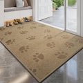Door Mat Indoor Entrance 17"x30", 0.16" Thin Paw Print Low Pile Doormat, Non Slip Welcome Mat, Trap Dirt and Moisture, Easy Clean, Brown