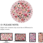 DUKINO Floral Round Rug, 6ft Washable Circle Rug, Non Slip Indoor Low Pile Circle Rug, Soft Small Boho Design Carpet for Bedroom, Entryway, Living Room, Dining Room, Pink