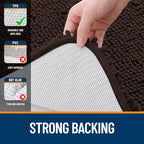 OLANLY Bathroom Rugs 34x21, Extra Soft Absorbent Chenille Bath Rugs, Rubber Backing Quick Dry, Machine Washable Bath Mats for Bathroom Floor, Tub and Shower, Home Decor Accessories, Brown