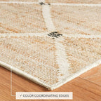 Dash and Albert Kali Machine Washable Area Rug - 5' x 8' Natural - Diamond Accent Rug - Anti-Slip Backing, Lightweight, Machine Washable, High Traffic Areas Kitchen, Mudroom, Laundry Room