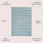 JONATHAN Y Williamsburg Minimalist Stripe Turquoise/Cream Indoor Area Rug, 3x5, Contemporary, Modern, Easy-Cleaning for Living Room, Bedroom, Kitchen, Pet Friendly, Non-Shedding (MOH201B-3)
