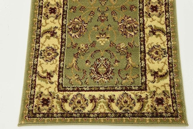 Unique Loom Voyage Collection Traditional Oriental Classic Intricate Design Area Rug (2' 2 x 6' 0 Runner, Green/Ivory)