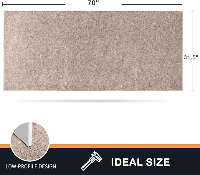 PURRUGS Dirt Trapping Door Mat 31.5" x 70", Non-Slip Machine Washable Entry Rug, Shoe Scraper, Dog Doormat, Super Absorbent Welcome Mat for Front & Back Door, Muddy Shoes & Paws, Taupe