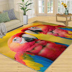 Parrot Rugs for Bedroom - 5x8 Area Rug - Cute Parrot Rugs for Living Room, Colorful 3D Animal Rug, Non-Slip Washable Home Decor Carpet