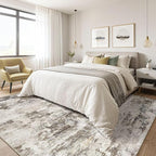 7x9 Area Rug Living Room: Washable Large Abstract Neutral Modern Soft Rugs Stain Resistant Indoor Floor Non-Slip Accent Carpet for Bedroom Nursery Playroom Dining Room Office Dorm Home- Brown Yellow