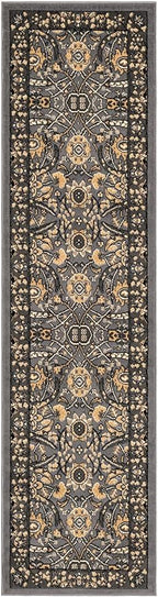 Unique Loom Espahan Collection Area Rug - Cape Cod (2' 2" x 8' 2" Runner, Dark Gray/ Black)