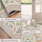 Insect Print 8ft Long Hallway Runner Rug - Light Green Rug for Kitchen Floor, 2'6''x8' Entryway Runner Rug, Washable Non Slip with Rubber Backing, Cool Butterfly Indoor Decor