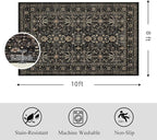 Area Rug Non Slip Machine Washable Ultra Soft Living Room/Bedroom/Kitchen/Outdoor/Classroom Black Grey, 8'×10'