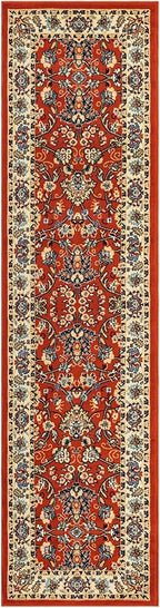 Unique Loom Sialk Hill Collection Area Rug - Washington (2' 7" x 10' Runner Terracotta/Cream)