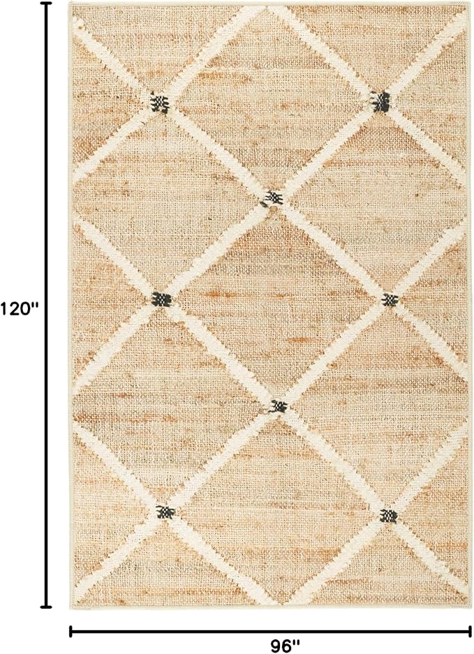 Dash & Albert Kali Natural Machine Washable Rug, 7.5 X 9.5 Feet, Tan Geometric Pattern