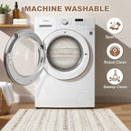 2X4 Rug Washable Area Rug: Small Soft Boho Farmhouse Neutral Moroccan Non Slip Indoor Low Pile Accent Floor Throw Carpet for Bedroom Bathroom Entryway Kitchen Hallway Closet Home Door - Brown