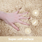 5x7 Solid Fluffy Camel Area Rug – Washable, Durable,Large Living Room Rug, Non-Slip High Pile Shag Rugs for Bedroom, Bedside, Dorms, Nursery Rooms, Kids Room, Soft Indoor Floor Carpet Decor