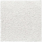 Unique Loom Davos Shag Collection Area Rug - Solid (3' 3" Square, White/ Ivory)
