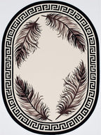 Light Beige Tan Black Greek Key Pattern Bordered Large Rugs for Living Room Bedroom Dining Room Machine Washable Non Skid Soft Area Rug 12x14 Nursery Dorm Guestroom Minimalist Oval Floor Mats Carpet