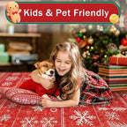 Christmas Area Rug 6x9 Living Room Rugs, Machine Washable Boho Christmas Tree Snowflake Rug Non-Slip Soft Low Pile Holiday Indoor Rugs for Bedroom Kitchen Dining Room Office(Xmas Red, 6'x9')