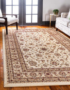 Unique Loom Voyage Collection Traditional Oriental Classic Intricate Design Area Rug (7' 0 x 10' 0 Rectangular, Ivory/Gold)