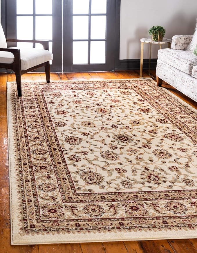 Unique Loom Voyage Collection Traditional Oriental Classic Intricate Design Area Rug (3' 3 x 5' 3 Rectangular, Ivory/Gold)