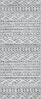 KUTA Moroccan Rugs for Entryway, 2PCS 2x3 and 2x6 Grey Entrance Small Area Rug, Non-Slip Washable Ultra Soft Hallway Runner Rug, Vintage Geometric Low-Pile Indoor Door Mat Floor Carpet