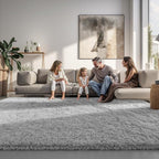 Zentavio Area Rugs for Living Room Light Grey Rugs for Bedroom Large Big 8x10 Carpet Fluffy Furry Soft Shag Aesthetic Plush High Pile Gray Rug for Nursery Kids Room Dorm