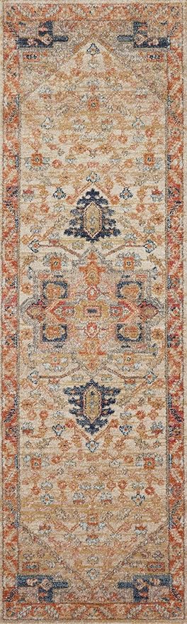 Loloi Jocelyn Collection JOC-01 Sand/Multi 9'-6" x 12'-6" .38" Thick Area Rug