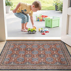 LUMI Indoor Door Mat 17x30, Washable Low Pile Entry Rug with Non-Slip Rubber Backing, Durable Welcome Mat for Entryway, Hallway, Patio, or Porch