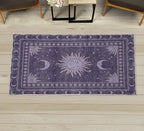 Ambesonne Sun and Moon Decorative Rug, Bohemian Artwork Design of Crescent Solar Ornament Esoteric Stars Ornaments, Quality Carpet for Bedroom Dorm and Living Room, 2' x 5', Dark Indigo