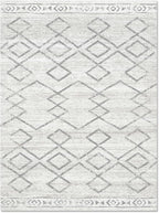 jinchan Moroccan 8x10 Area Rugs for Living Room - Machine Washable Soft Modern Geometric Stain Resistant Ultra-Thin Low-Pile Large Rug Non-Slip Carpet for Bedroom Kitchen Dining Room (8x10ft, Grey)