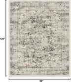 RUGGABLE Washable Vintage Area Rug – Sarrah Sage 8x10, Stain-Resistant, Non-Slip – Large Machine Washable Rugs for Living Room, Bedroom, Hallway, Entryway & Office–with Cushioned Pad