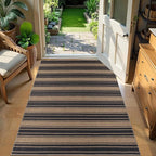 Striped Easy Jute Rug 3x5 Outdoor Entryway Rug Washable Area Rugs for Living Room Bedroom Non Slip Neutral Farmhouse Indoor Outdoor Carpet for Backyard Patio Office