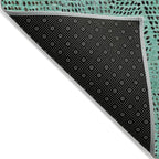 Addison Rugs Chantille ACN591 Teal 2'3" x 7'6" Indoor Outdoor Hallway Runner Rug, Stain Resistant Washable Kitchen Area Carpet for Bathroom, Laundry and Bedroom Rug
