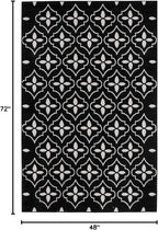 Nourison Home Nourison Essentials Black Ivory 4' x 6' Area Rug - Easy Clean, Non Shedding, Bed Room, Living Room, Dining Room, Kitchen (4' x 6')