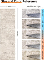 Art&Tuft Non-Slip Runner Rug - 2.5x10 Runner Rug Washable Low-Pile Rugs Runners, Soft Distressed Carpet Runner for Bedroom Bathroom Kitchen Laundry Living Room, Beige