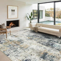 Washable Area Rug for Living Room 6x9 - Neutral Modern Abstract Rugs, Soft Non Slip Carpet with for Bedroom, Under Dining Room Table, Home, Office, Dorm - Green Yellow