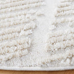 SAFAVIEH Marrakech Collection Area Rug - 5'3" Round, Beige, Moroccan Boho Tribal Tassel Design, Non-Shedding & Easy Care, Ideal for High Traffic Areas in Living Room, Bedroom (MRK517C)