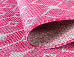 Unique Loom Outdoor Trellis Collection Area Rug - Tribal Trellis (8' x 11' 4" Rectangle, Fuschia/ Gray)
