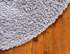 Unique Loom Davos Shag Collection Area Rug - Solid (6' 7" Round, Sterling)