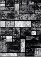 LUXE WEAVERS Modern Geometric Squares 10007 Gray 5x7 Area Rug