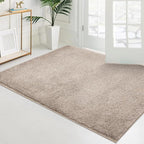 PURRUGS Easy Care Area Rug 4ft x 6ft, Non-Slip Machine Washable Entryway Rug, Dog Door Mat, Stain Resistant Accent Rug for Hallway, Living Room, Bedroom and Mudroom, Taupe