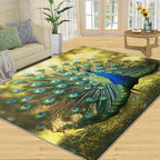 Peacock Rug 6x8-6x8 Rug, Wonderful Peacock Area Rugs for Bedroom, Nature Rugs for Living Room, Modern Style Washable Mat, Aesthetics Carpet - Peafowl Home Decor & Gifts