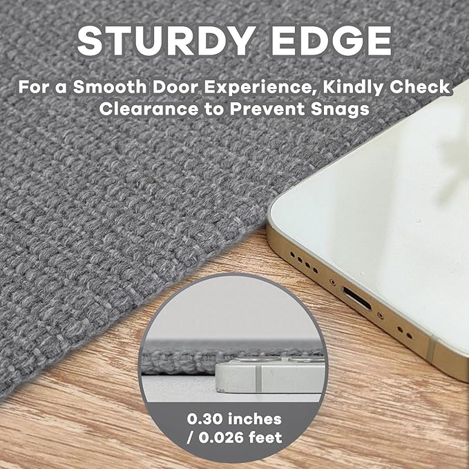 EARTHALL Washable Runner Rug 3x10 Ft Non Slip Runners for Hallways Long Cotton Rubber Backed Kitchen Runner Braided Indoor Floor Carpet Runners for Entryway, Hallway, Kitchen, Charcoal Gray