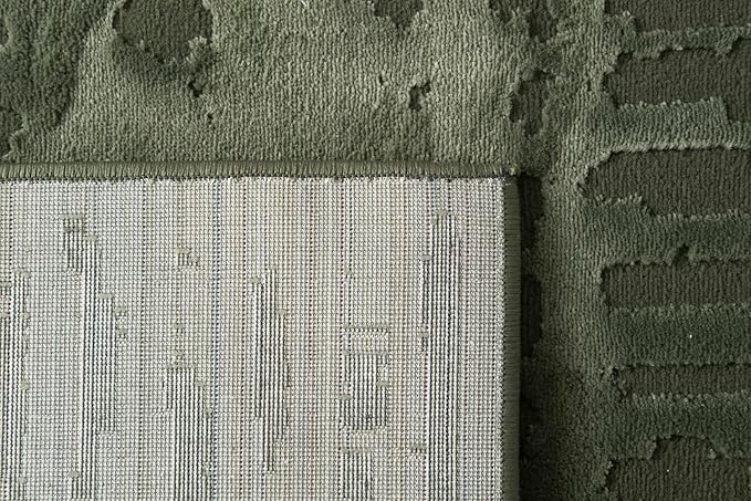 Revival Rugs Shell 9'2"x12'2" Washable Area Rug for Living Room Bedroom - 100% Recycled Oeko-TEX Certified, Medium Pile, Green