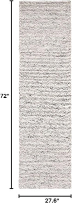SAFAVIEH Natura Collection Runner Rug - 2'3" x 6', Light Grey & Ivory, Handmade Wool Blend, Textured Design, Ideal for Hallway, Bedroom, Foyer (NAT620G)