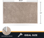 PURRUGS Dirt Trapping Door Mat 24" x 35.5", Non-Slip Machine Washable Entry Rug, Shoe Scraper, Dog Doormat, Super Absorbent Welcome Mat for Front & Back Door, Muddy Shoes & Paws, Taupe