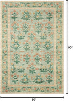 Loloi Rifle Paper Co. Eden Collection EDE-01 Mughal Rose Moss 5'-0" x 7'-6" Area Rug feat. CloudPile™